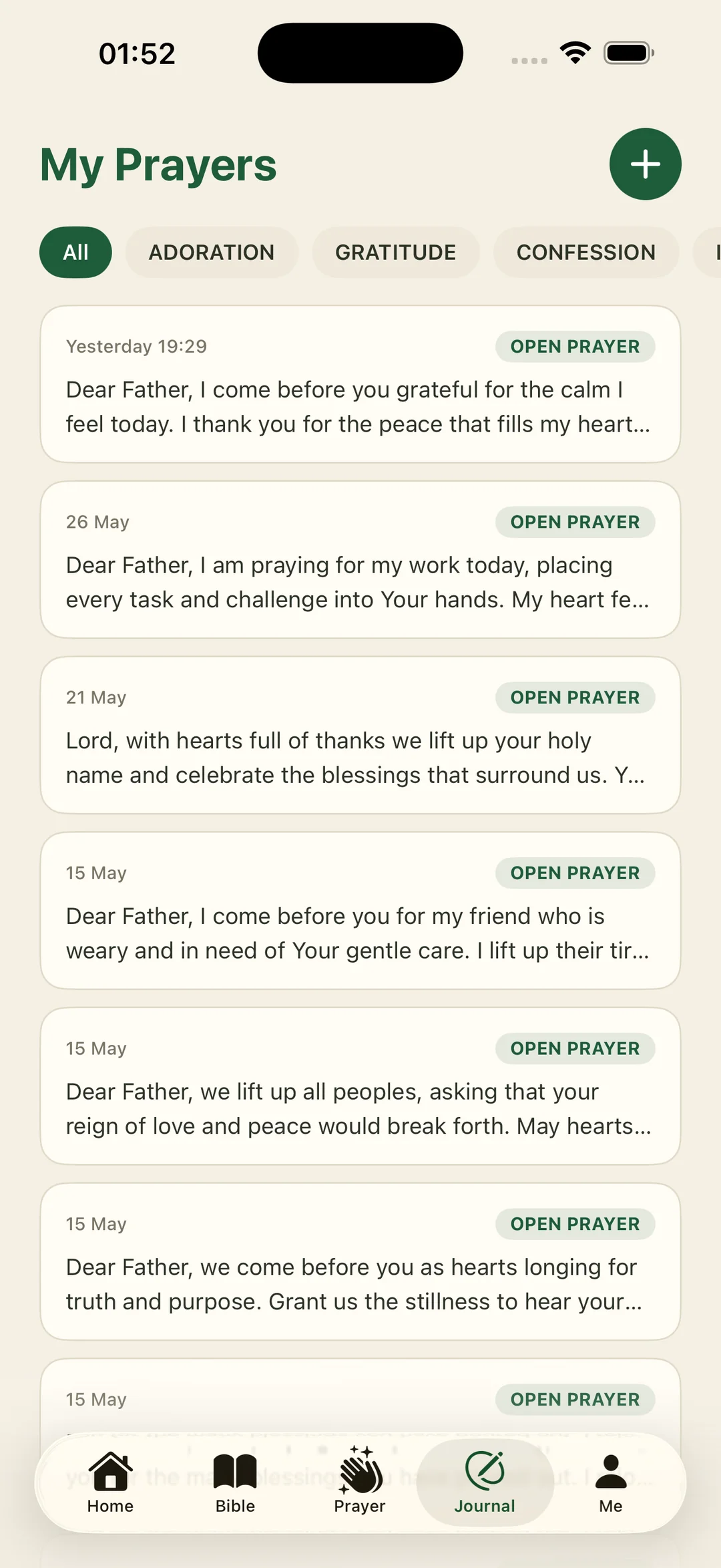 Saved privately to your prayer journal